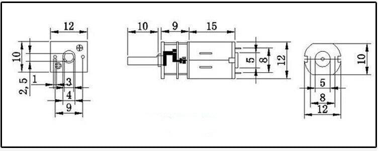 KGA-12 6V 6000Rpm Geared DC Motor - 3