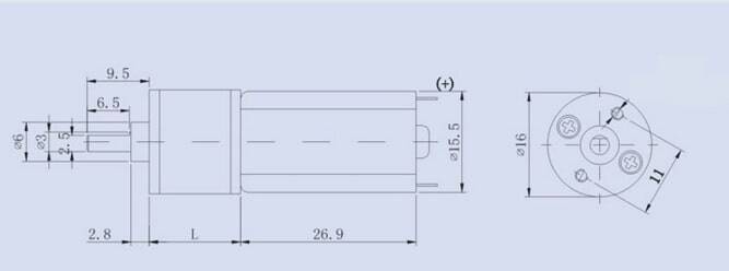 KGA-16 12V 500Rpm Geared DC Motor - 3