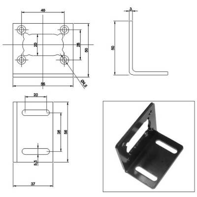 KWL-31 Geared Motor Metal Bracket - 3
