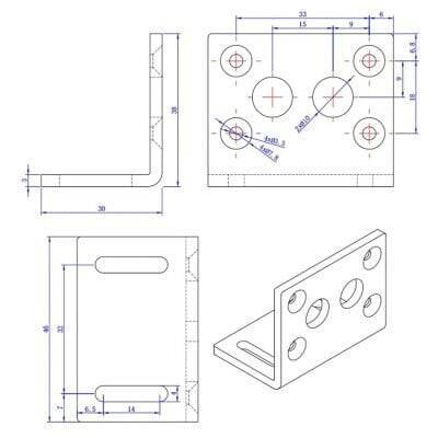 KWL-FP Geared Motor Metal Bracket - 3